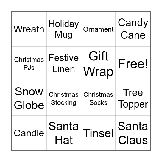 Christmas Bingo Card