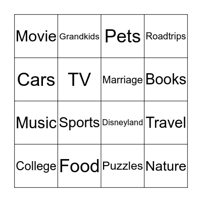 BINGO Card