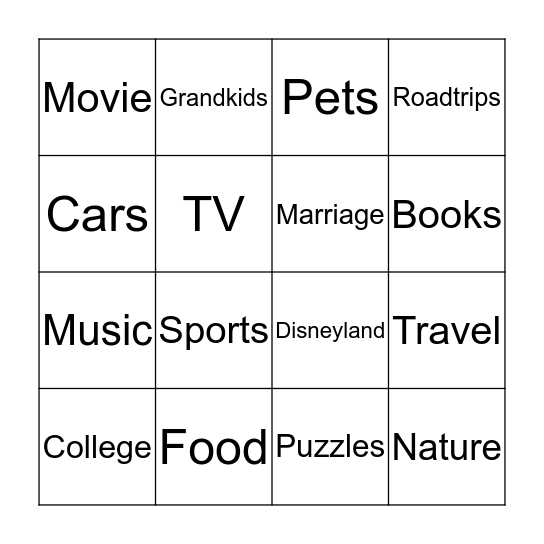 BINGO Card