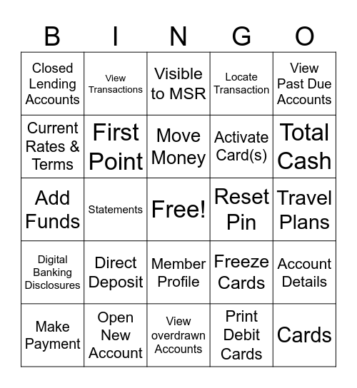 OneView Bingo Card