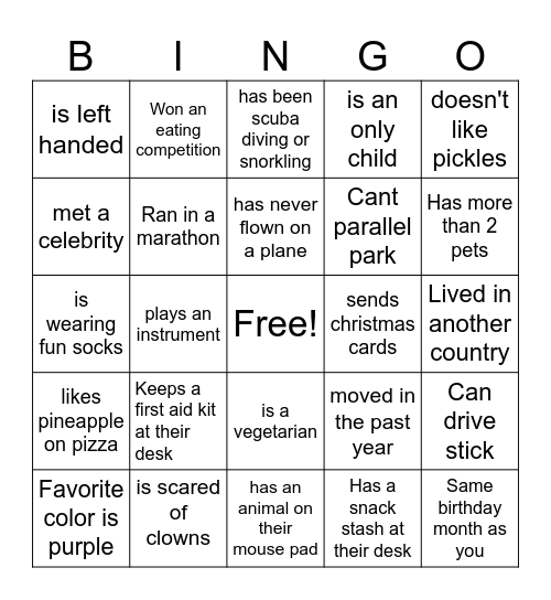 BINGO Card