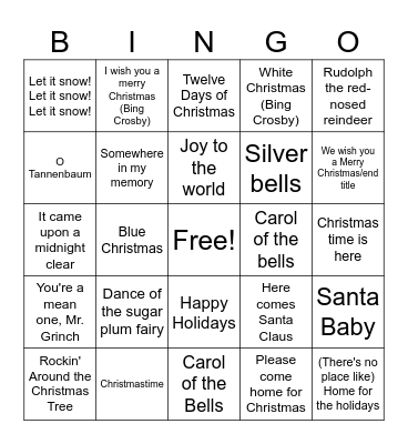 Christmas! Bingo Card