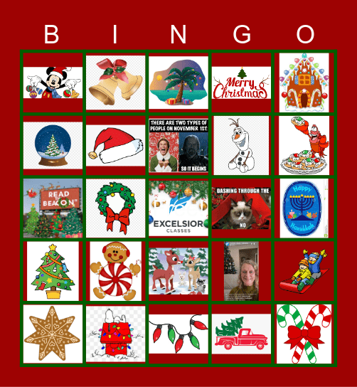 Excelsior Holiday Bingo Card