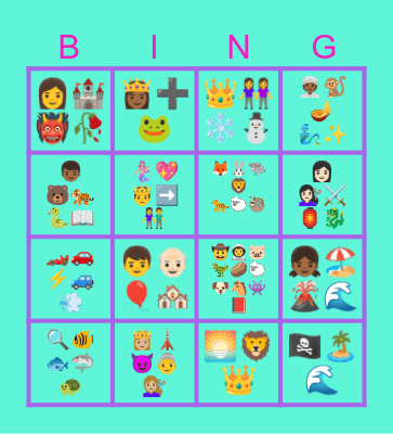 Disney Emoji Bingo Card