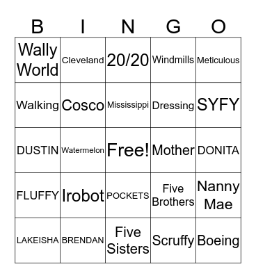 Easter's Bridal Shower Bingo Card