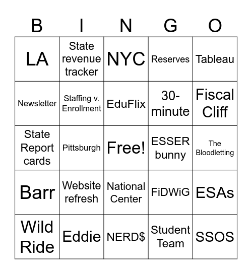 ELab 2023 Bingo Card