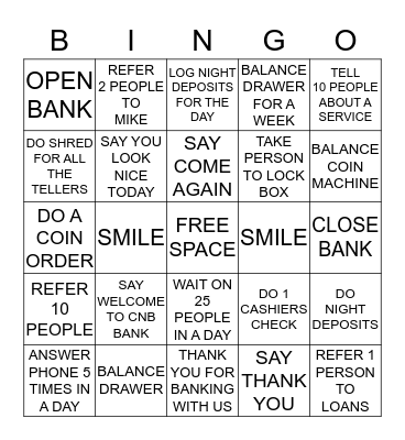 CNB BINGO Card