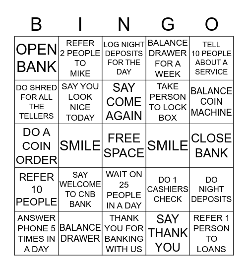 CNB BINGO Card