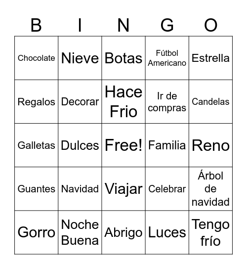 Christmas Bingo Card
