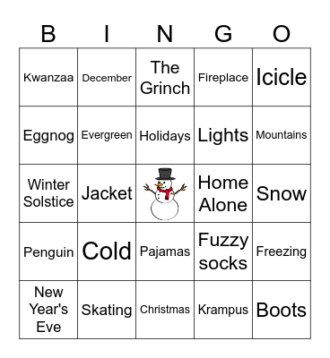 Winter Bingo Card