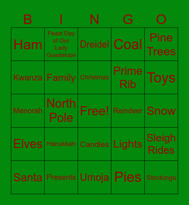 CHRISTMAS BINGO Card