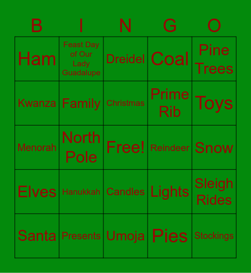 CHRISTMAS BINGO Card