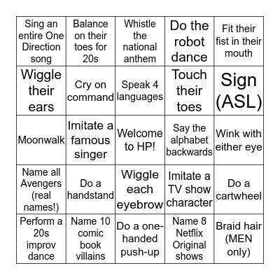 Find a member who can ... Bingo Card