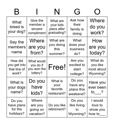 Create Meaningful Connections Bingo Card