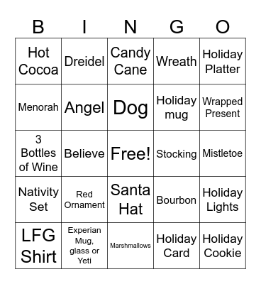 Experian Bingo Card