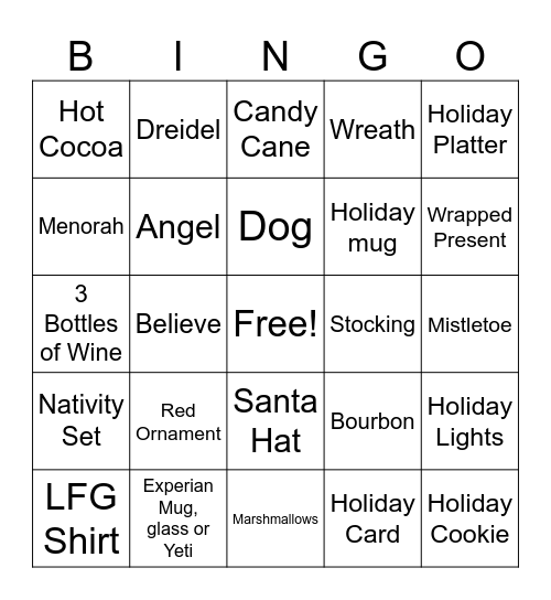 Experian Bingo Card