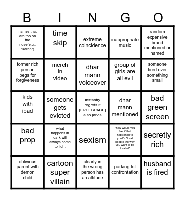 ULTIMATE DHAR MANN BINGO Card
