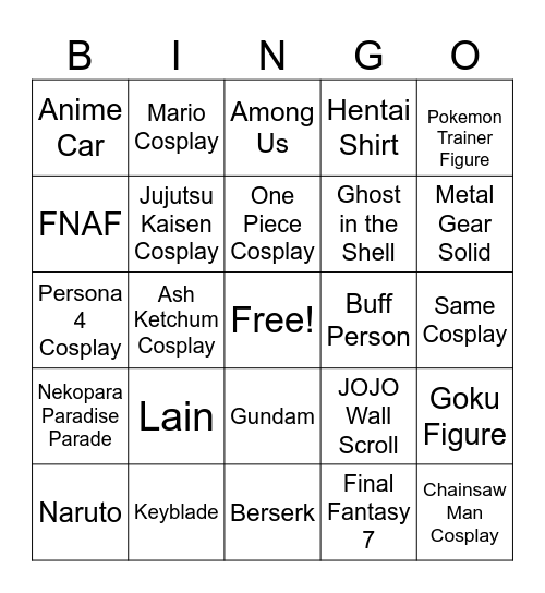 ANIME FRONTIER Bingo Card