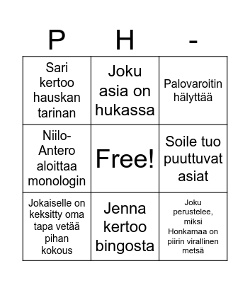 JouluPiHa 2023 Bingo Card