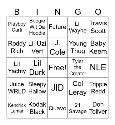 Best Rappers 2023 Opinion Bingo Card