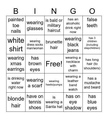 Human  Bingo Card