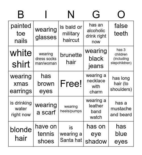 Human  Bingo Card