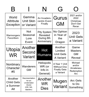 2024 Housamo Bingo Card