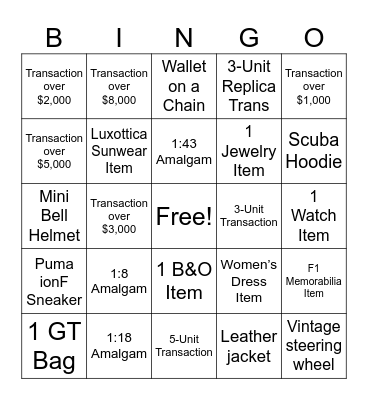 FERRARI BINGO! Bingo Card