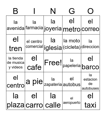Unit 5.1 Bingo Card