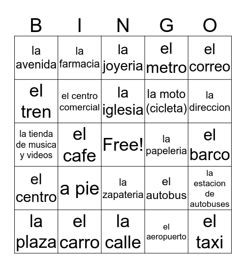 Unit 5.1 Bingo Card