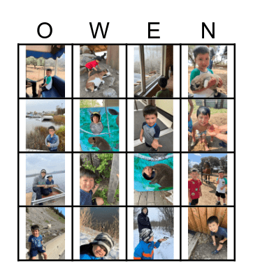 OWEN ANIMAL BINGO Card