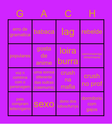 galaxia albina Bingo Card
