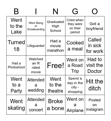 Completed in 2023 Bingo Card