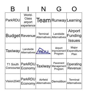 RDU BINGO Card