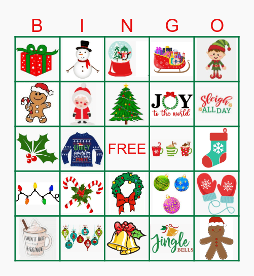 Holiday Bongo Bingo Card