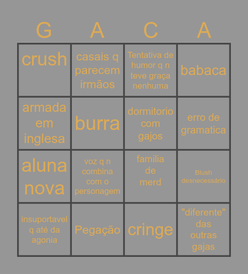 Galaxia albina Bingo Card