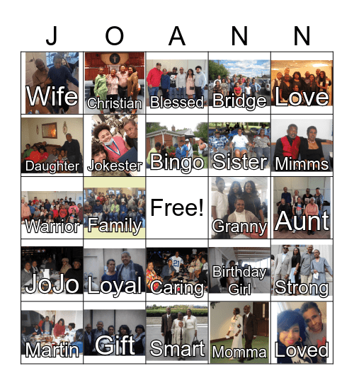 Joann's 90th Birthday Bingo Game Bingo Card