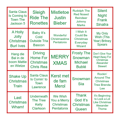 KERSTBINGO Card