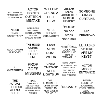 Tech Week Bingo Card