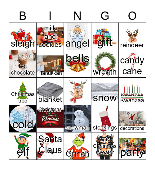 ASL Holiday Signs Bingo Card