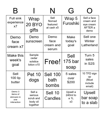 D E M O Bingo Card