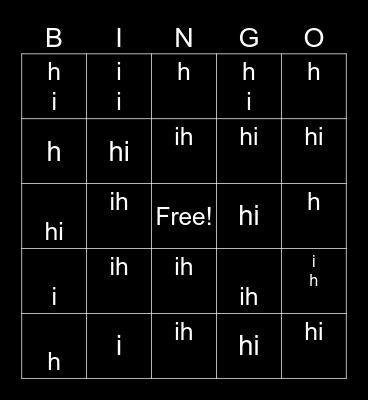 Hi Bingo Card