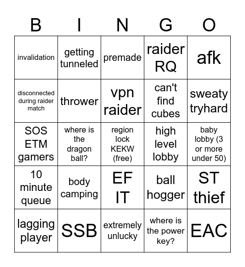 Breakers Bingo! Bingo Card