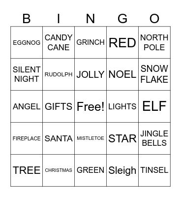 Christmas Bingo Card