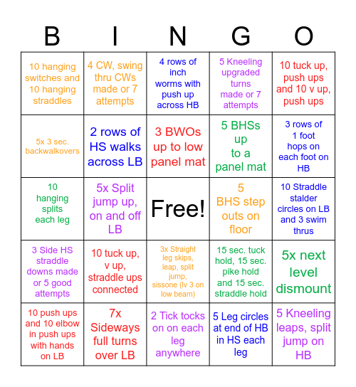 Beam Bingo Card