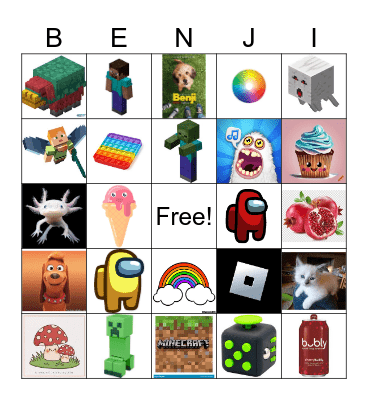 Benji Birthday Bingo Card