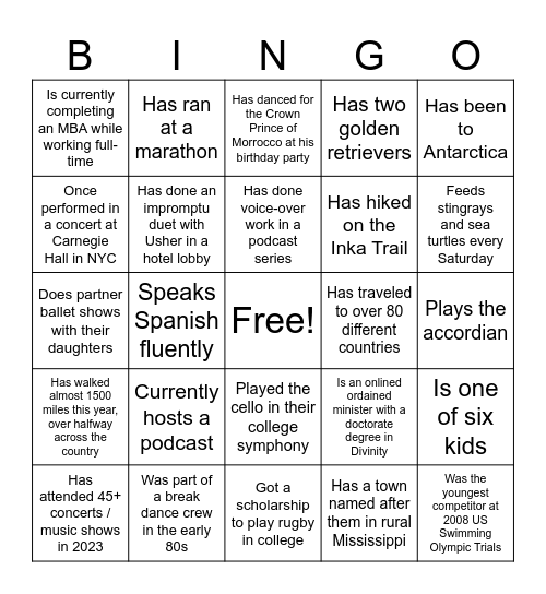 Impax Bingo Card