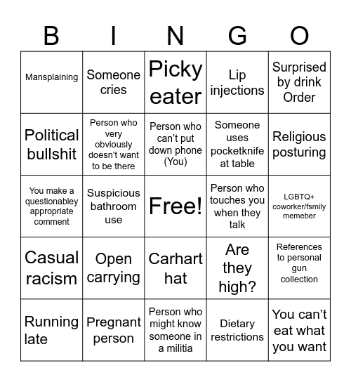 Mexican Christmas Bingo Card