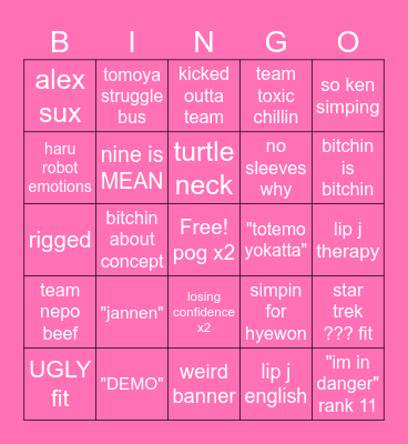 japanese kpop bingaro Bingo Card