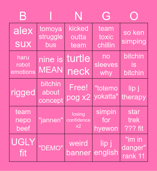 japanese kpop bingaro Bingo Card